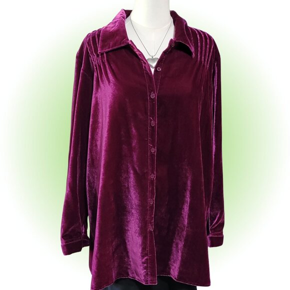 LUSCIOUS PURPLE VELVET WOMEN'S NWT JACKET BLAZER L - Picture 1 of 8